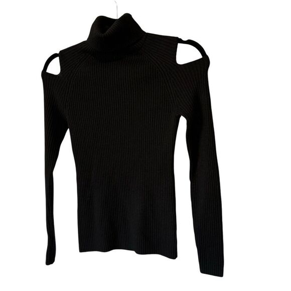 Revolve Theory Jemliss Evian Wool Cut-Out Cold Shoulder Turtleneck Sweater Sz S - Picture 5 of 8